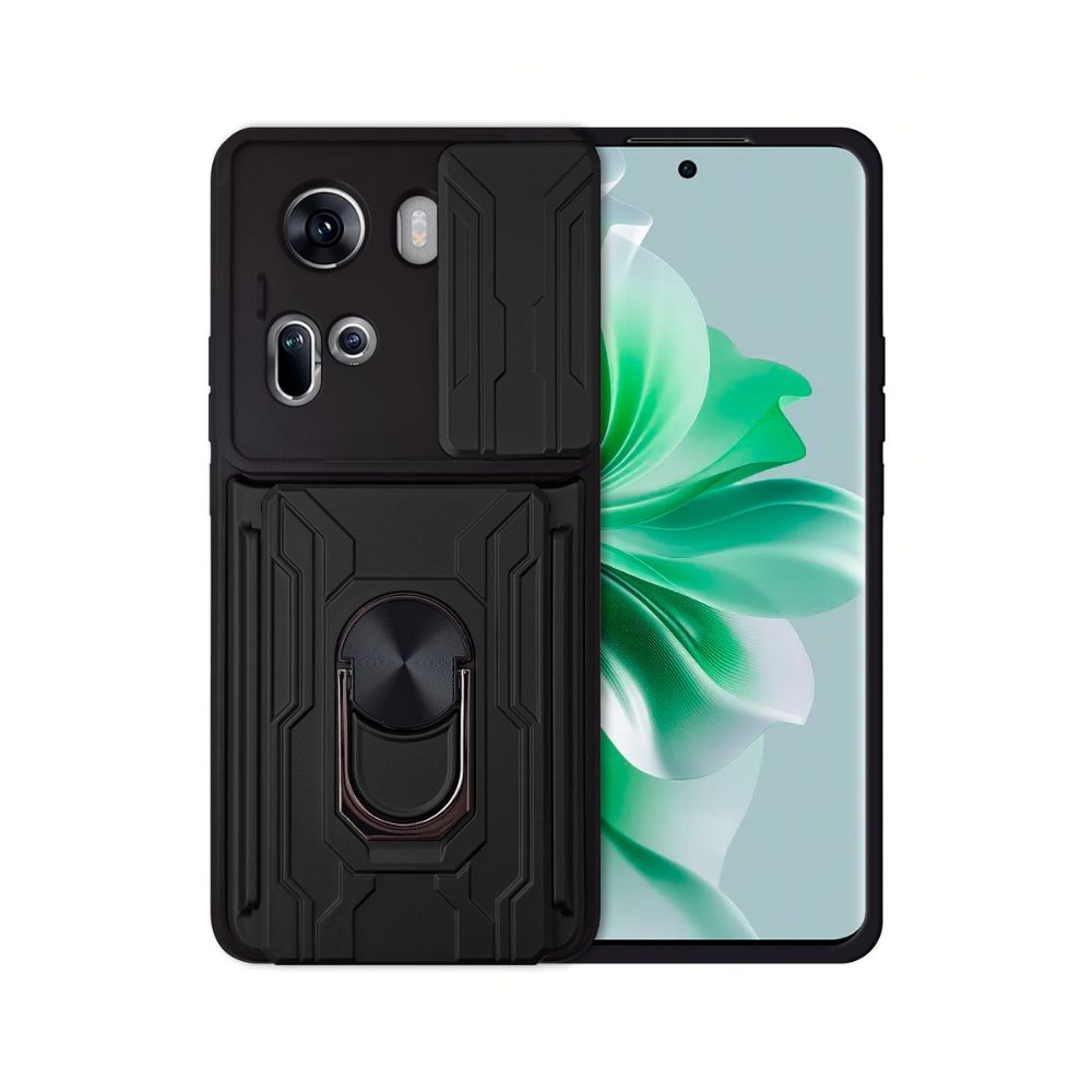 Funda Anillo y Tarjetero Card Slot para Oppo Reno 11 5G Negro