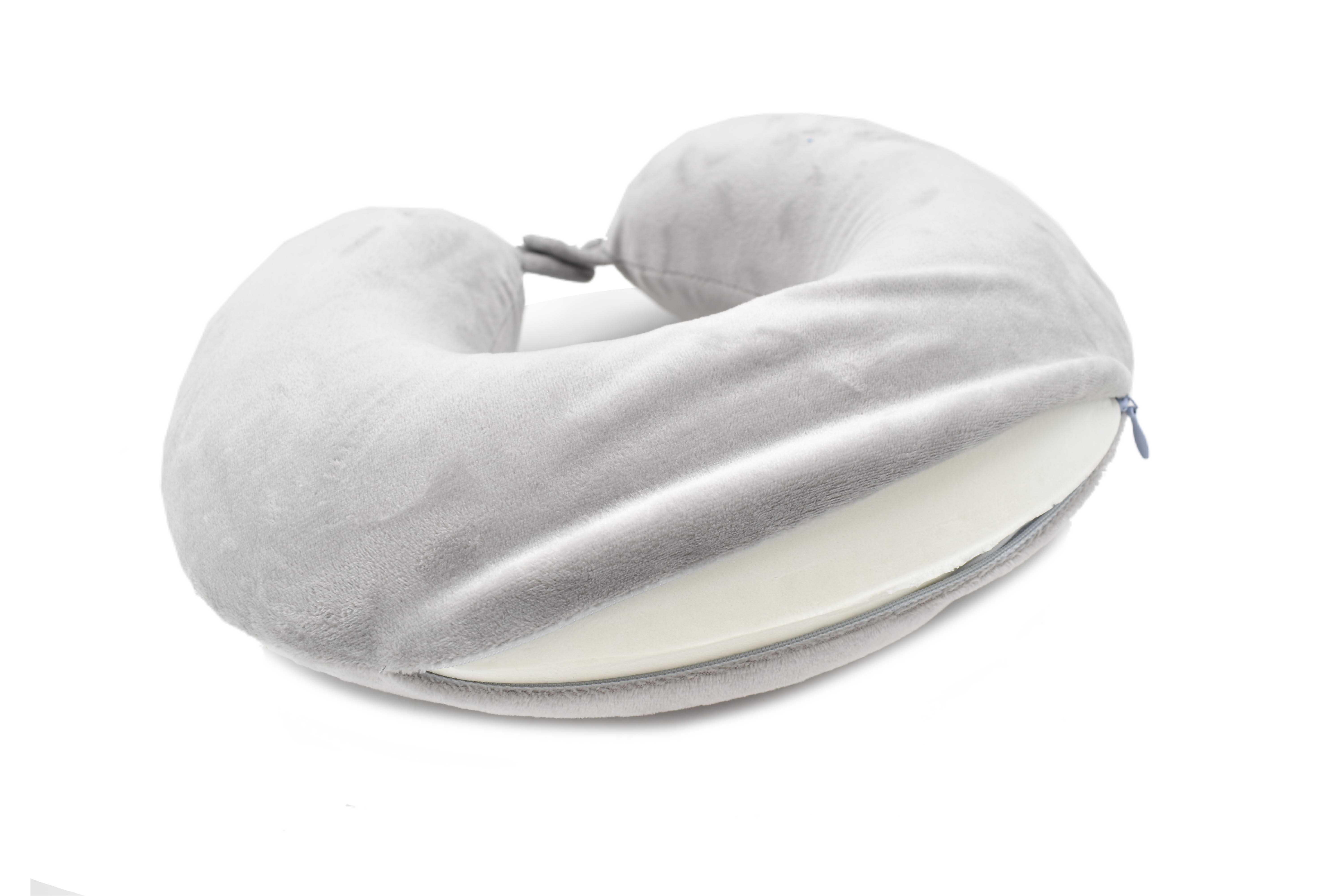 INVIGORATE, Almohada de Viaje para el Cuello de Espuma Viscoelástica, Funda Transpirable para Viajes En Coche y Avión