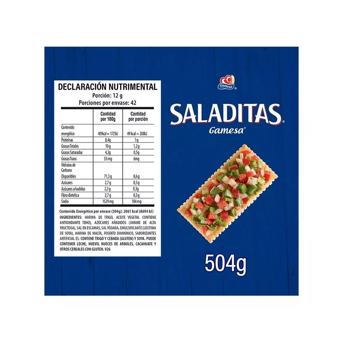 Galletas Gamesa Saladitas 42 Paketines Individuales De 12 G