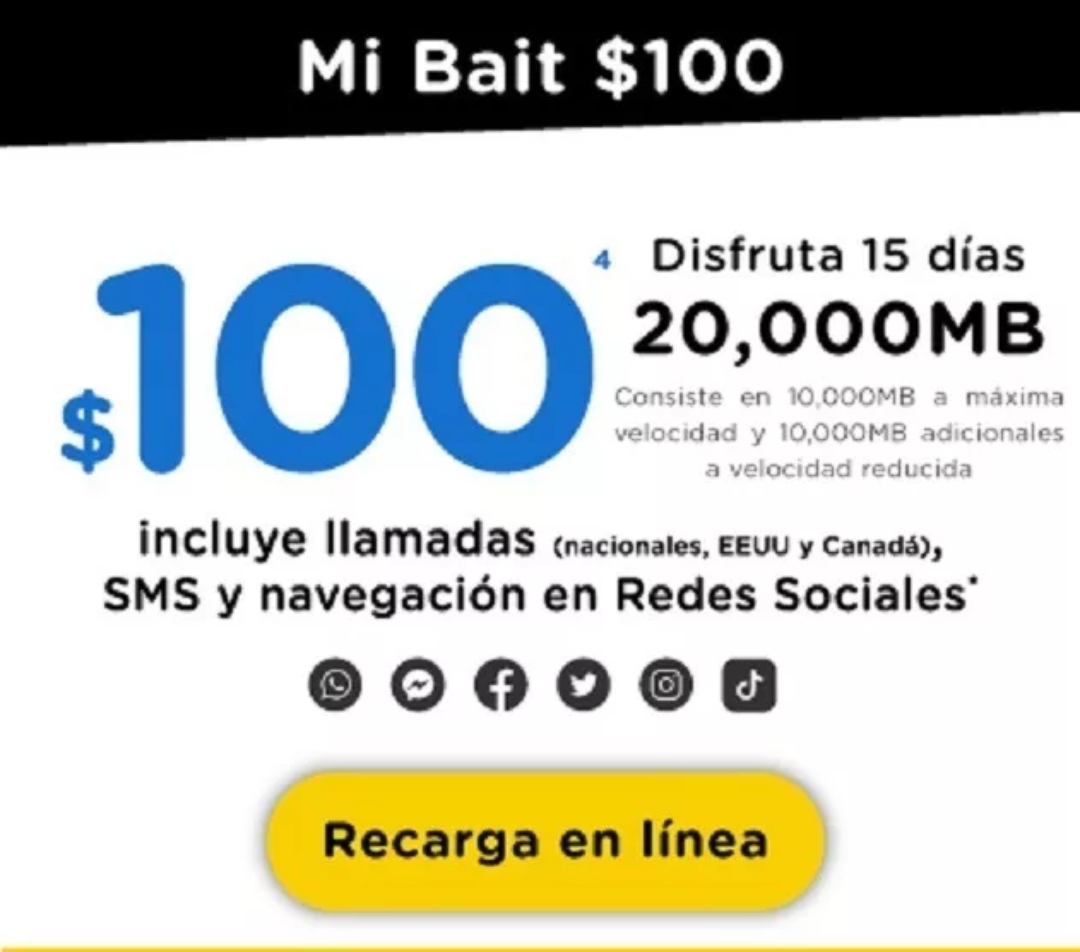 Chip bait con 100 de saldo (4 piezas)