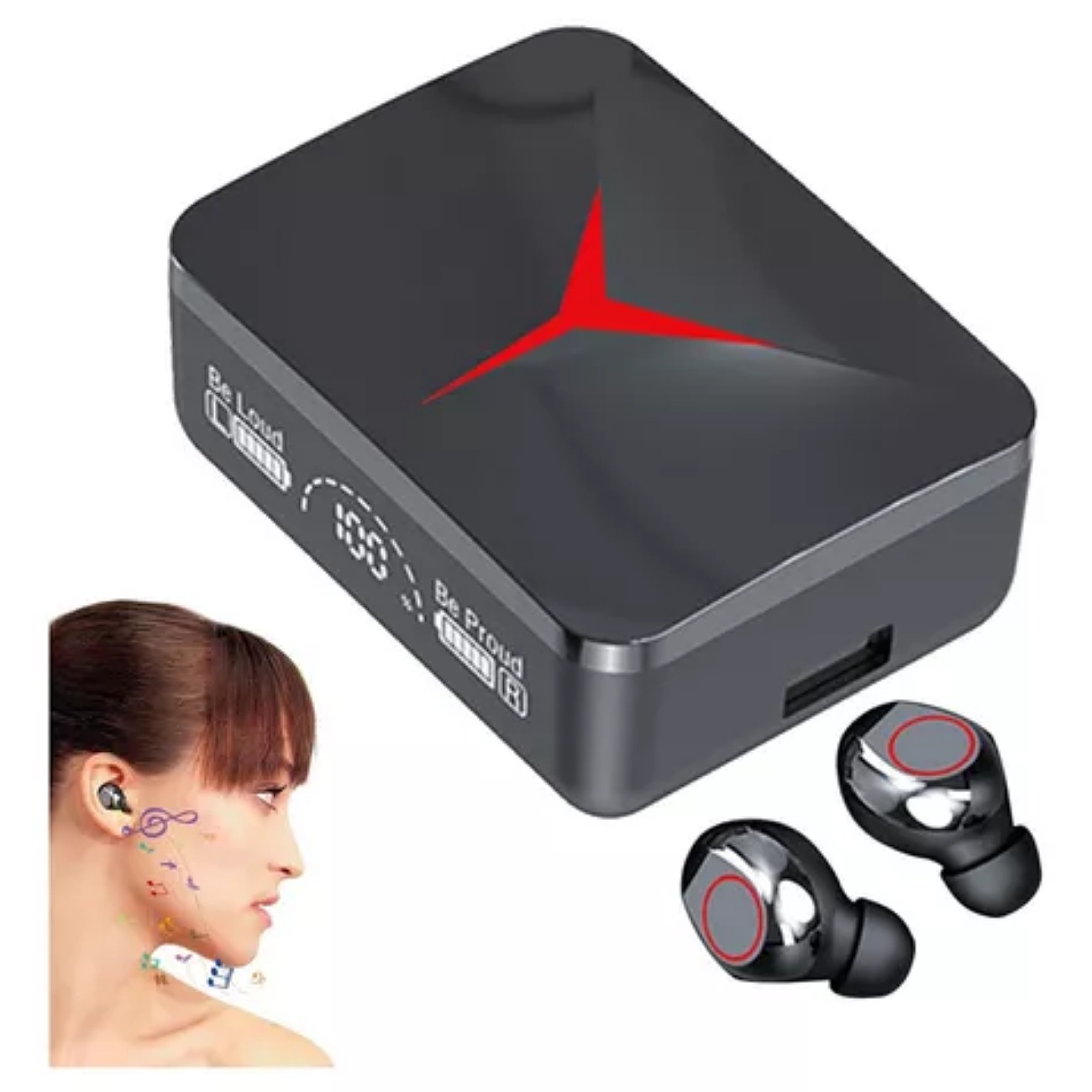 Audífonos in-ear gamer inalámbricos Audifonos On-Ear M90pro negro con luz LED