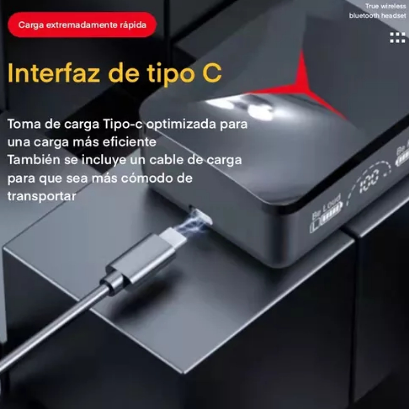 Audífonos in-ear gamer inalámbricos Audifonos On-Ear M90pro negro con luz LED