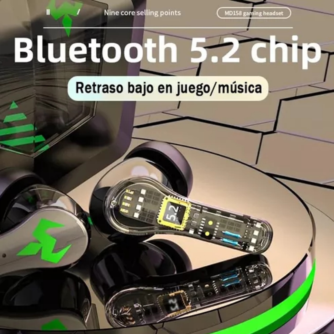 Audifonos Bluetooth Inalambricos Con Led Para iPhone Android