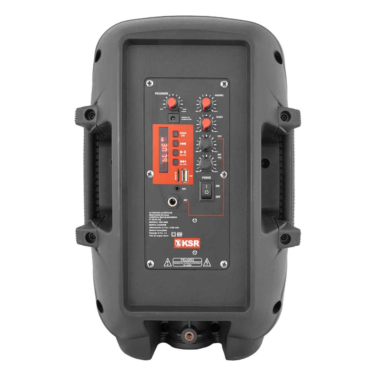 Bafle Profesional Kaiser KSW-5008 Bluetooth 6,500W Recargable.