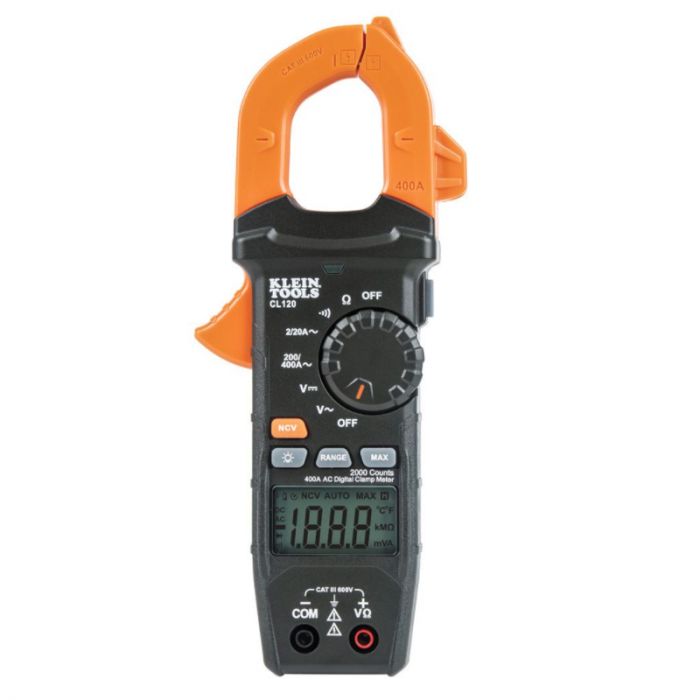Multímetro digital de gancho de rango automático de 400 A CA CL120 Klein Tools