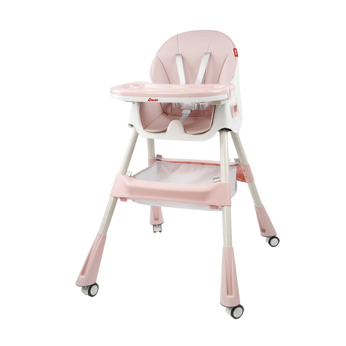 Silla Alta Periquera D'bebé Eat & Rock 3 en 1 Rosa