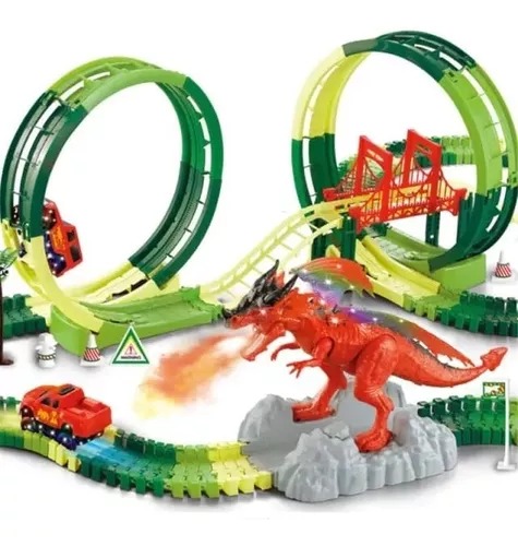 Pista Carreras Dragón Lanza Spray 130 Pz 271 Cm Niños Regalo.