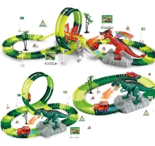 Pista Carreras Dragón Lanza Spray 130 Pz 271 Cm Niños Regalo.