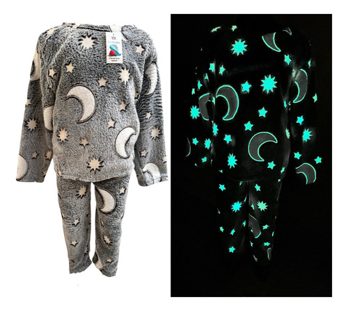 Pijama Calientita Para Niños Brilla En La Oscuridad.
