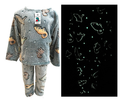 Pijama Calientita Para Niños Brilla En La Oscuridad.
