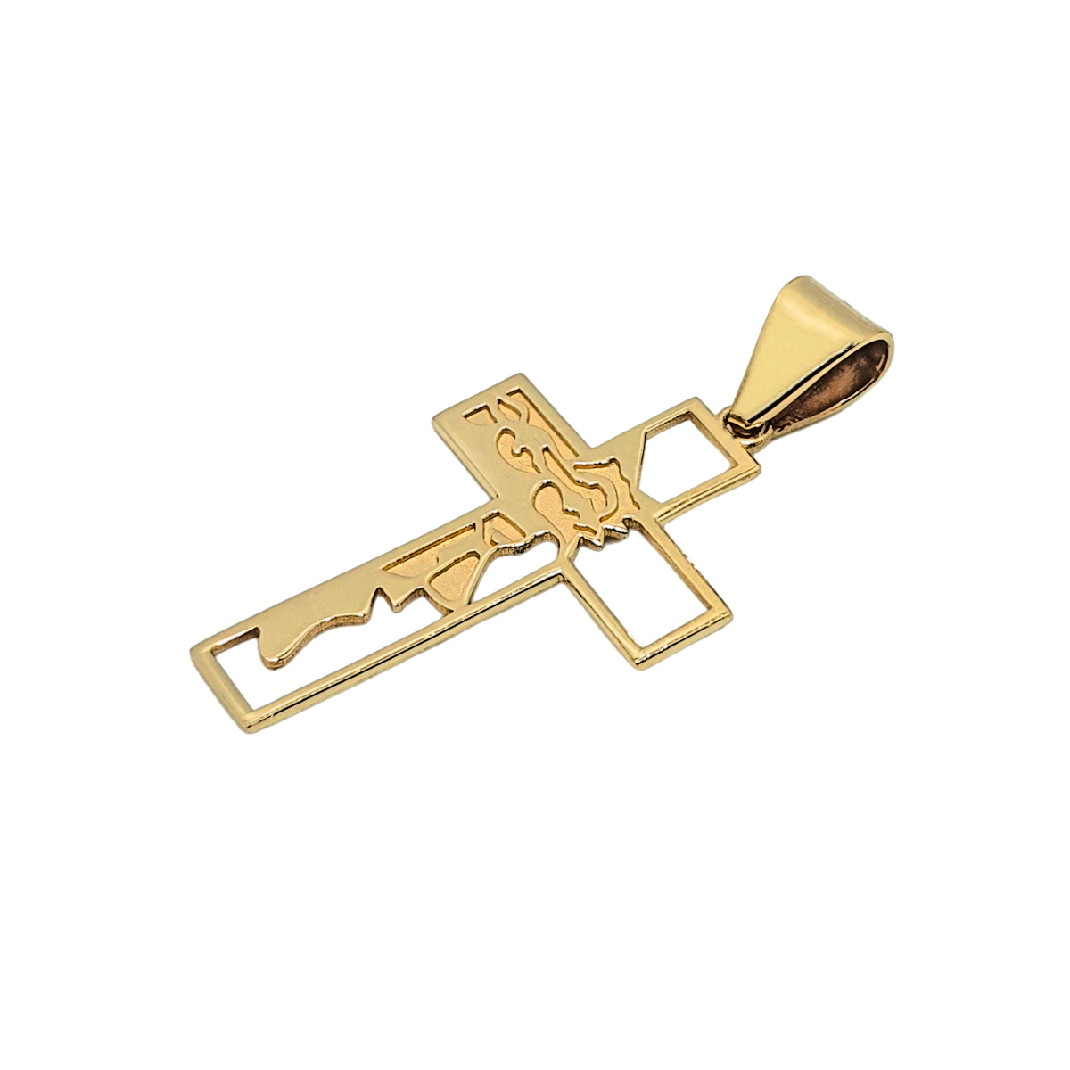 Cruz de Oro 10k Rostro de Cristo 