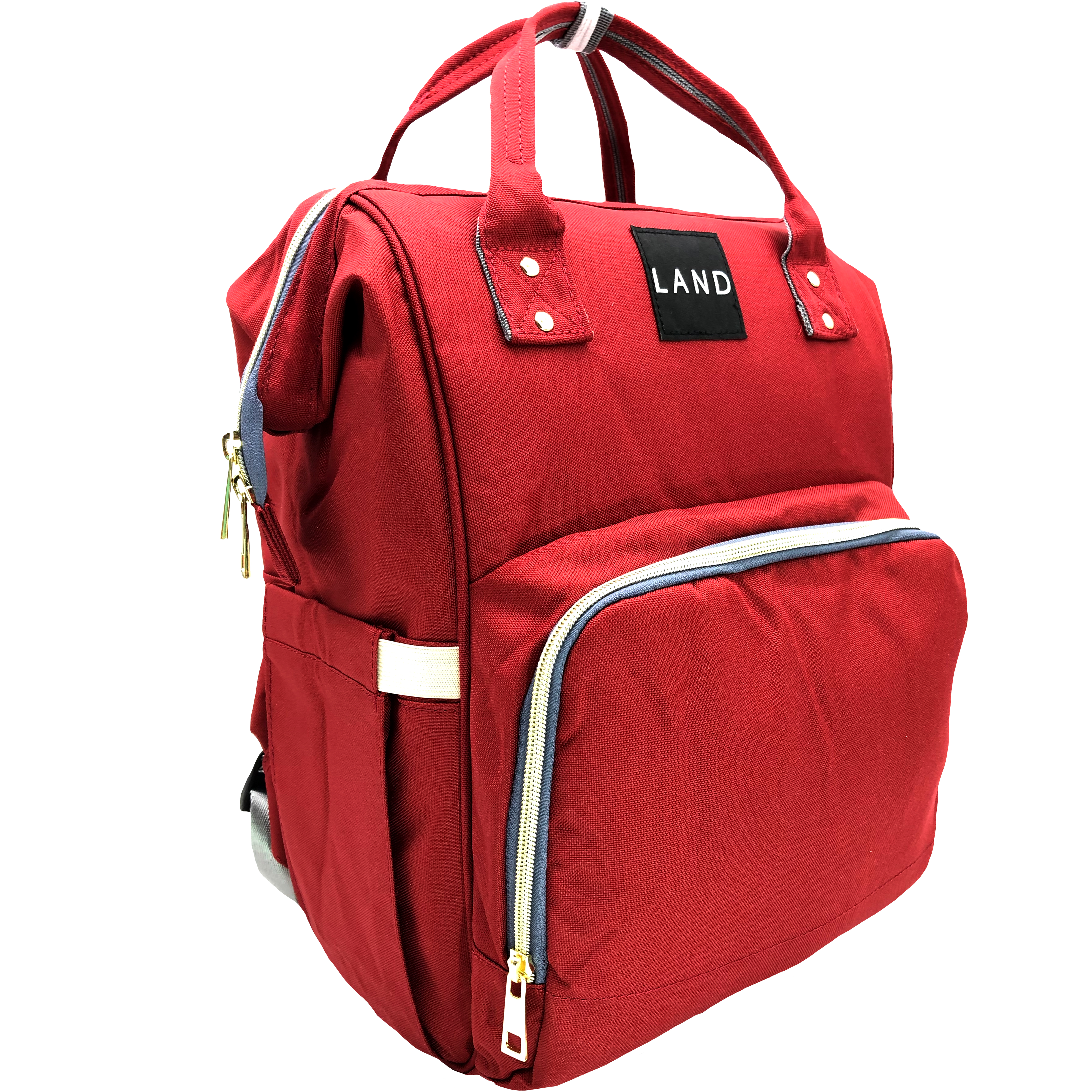 Mochila Pañalera LAND Impermeable Térmica Moderna.