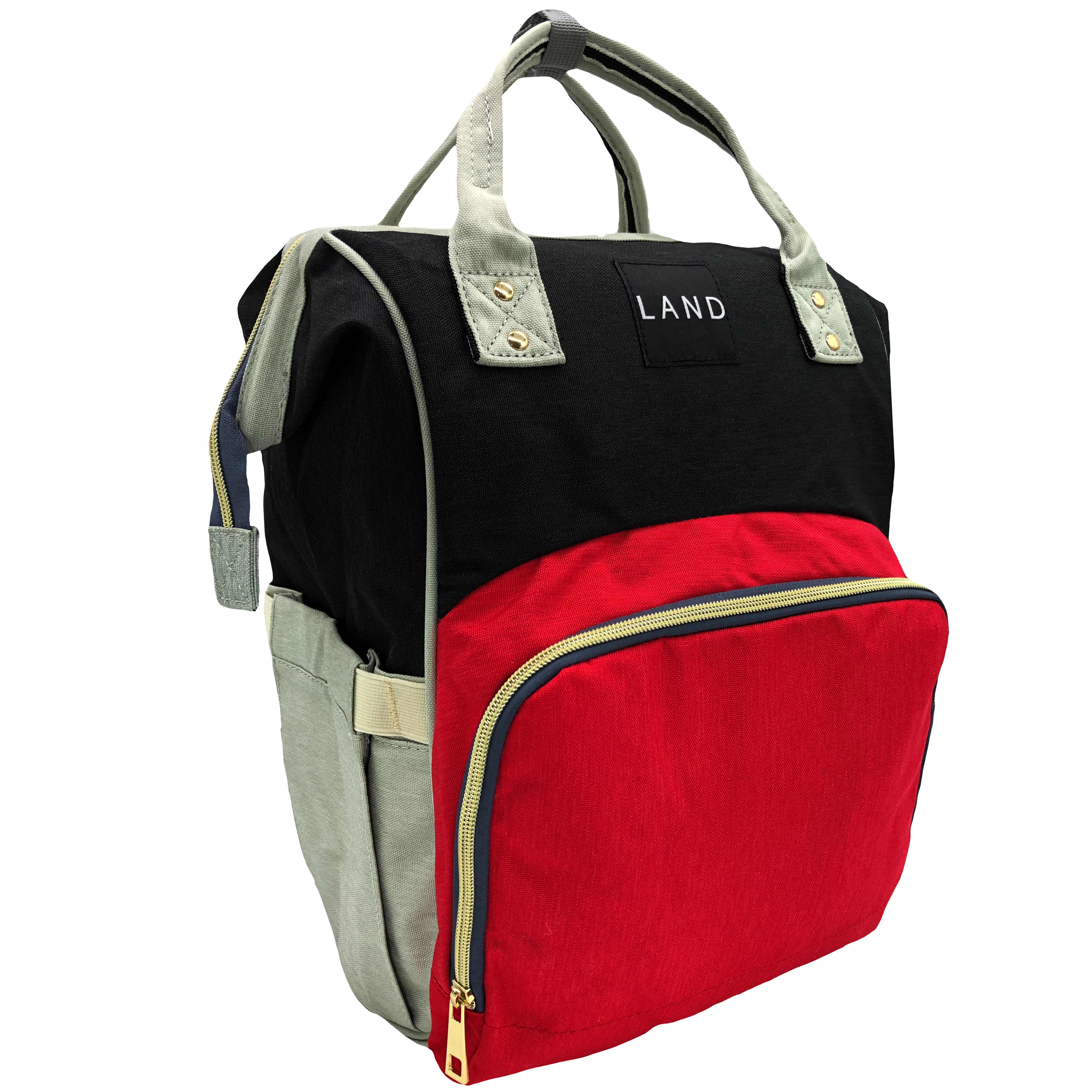 Mochila Pañalera LAND Impermeable Térmica Moderna.