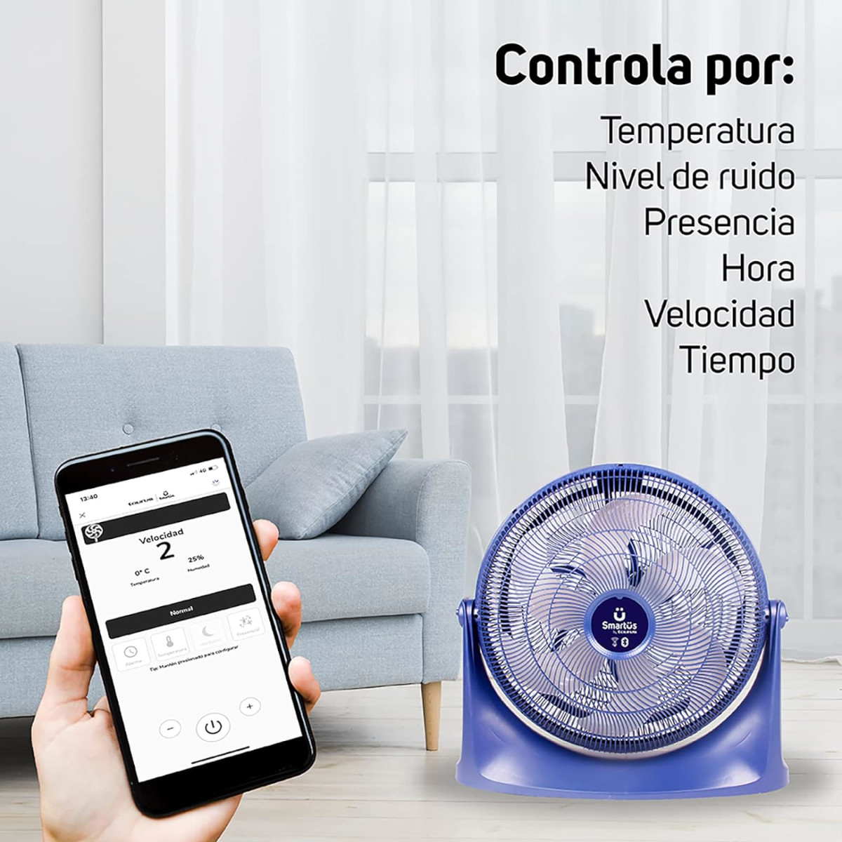 Ventilador de piso WiFi TAURUS VERSUS 20" Programable 2 en 1.
