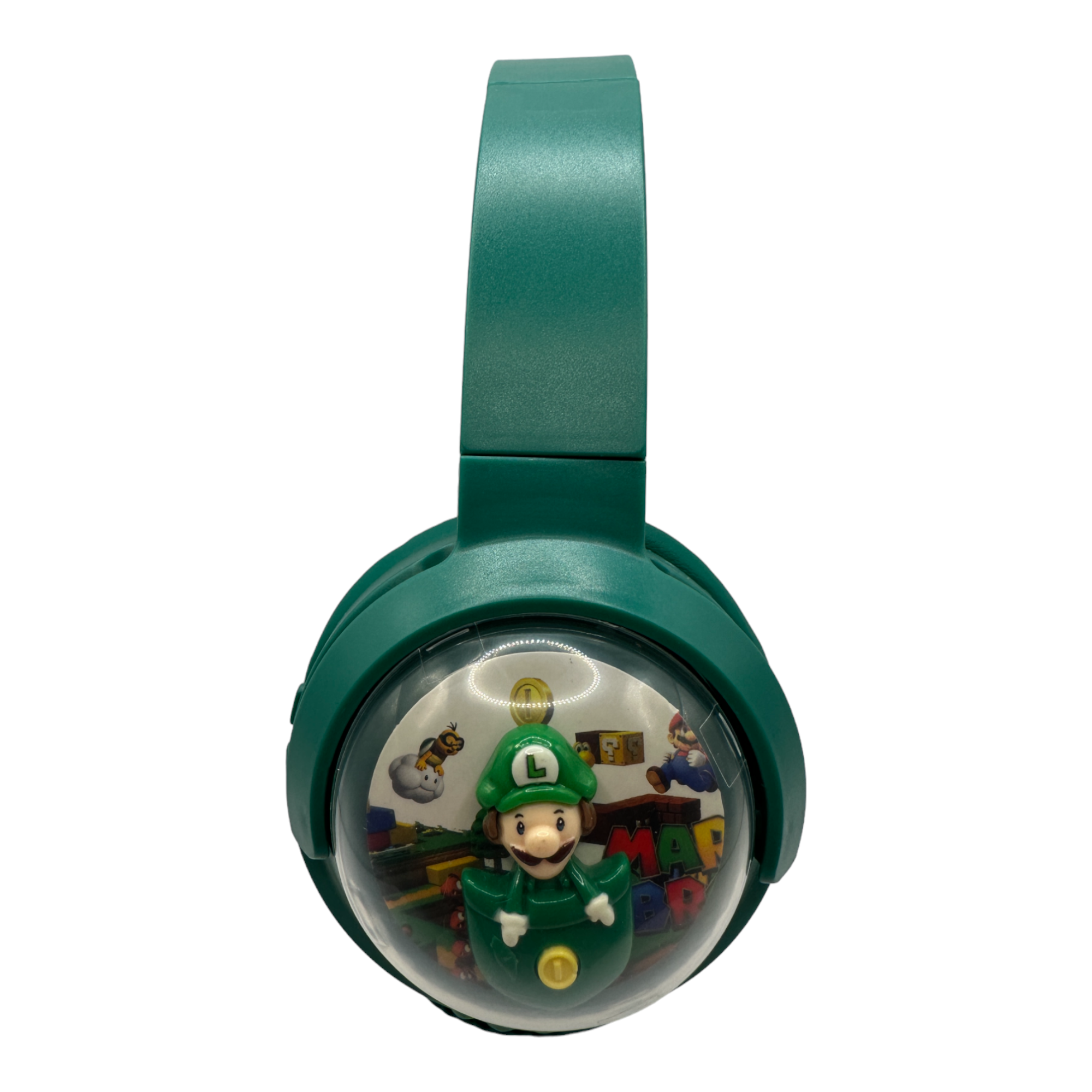 Audifonos De Diadema Mario Bros Con Bluetooth Para Niño Y Adulto Verde.