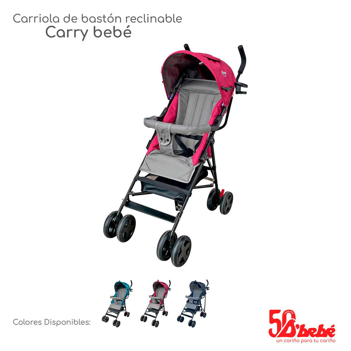 Carriola de Bastón D'bebé Carry Bebé Rosa