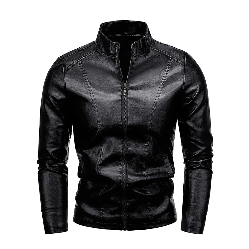 Chamarra De Piel Rockera Hombre Slim Fit Estilo Biker B2.