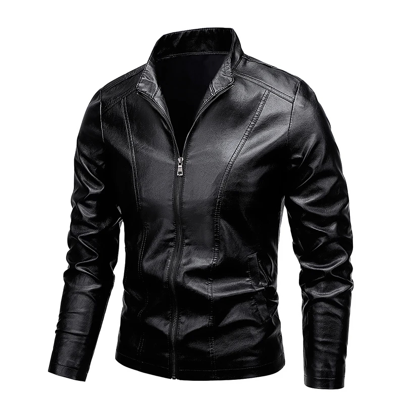 Chamarra De Piel Rockera Hombre Slim Fit Estilo Biker B2