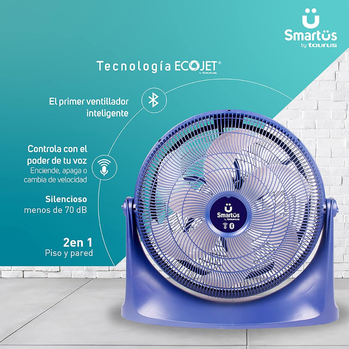 Ventilador de piso WiFi TAURUS VERSUS 20" Programable 2 en 1.
