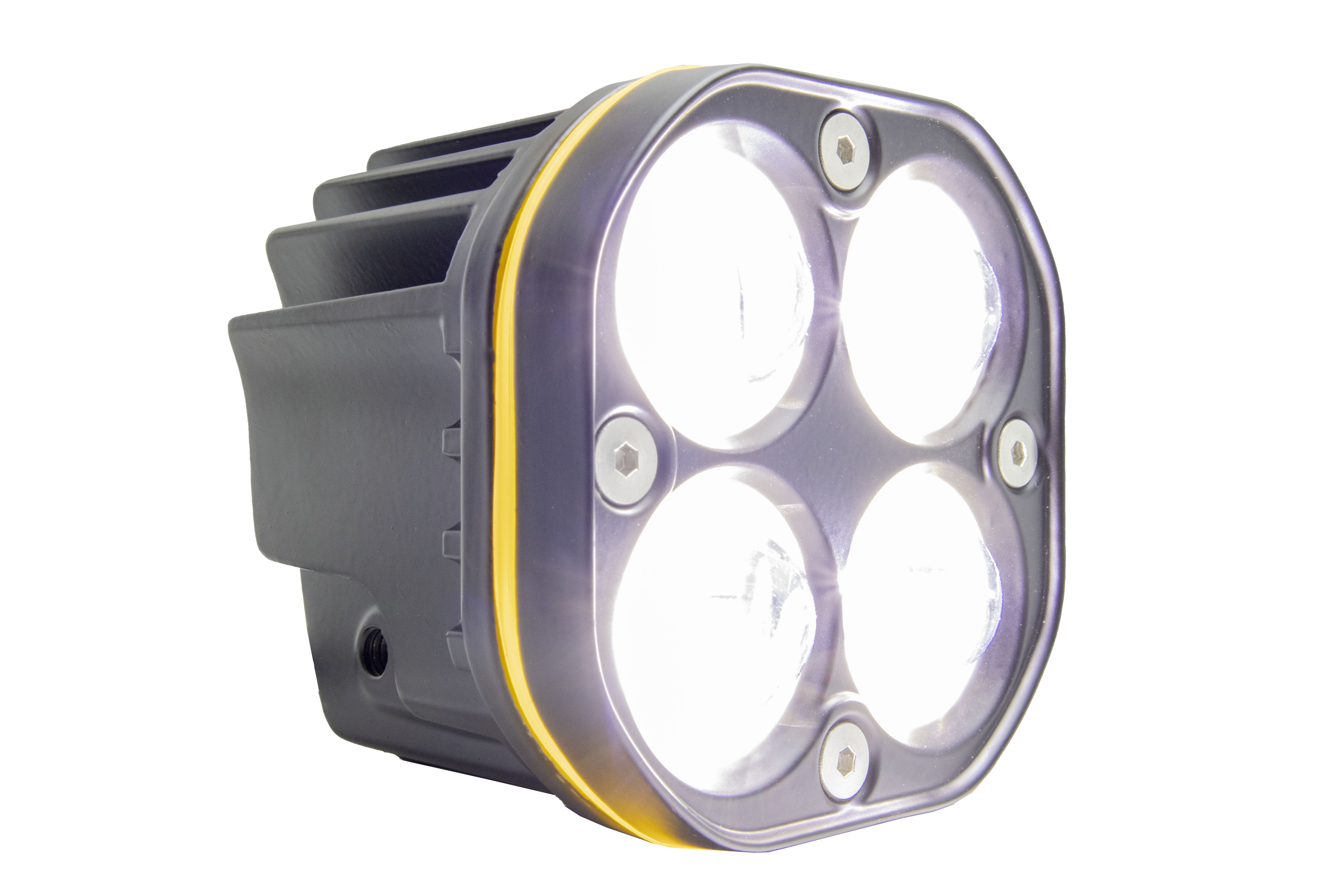 2 Faro 4 Hiper Led Cuadrado 3 Pulgadas 40w Blanco/ambar Fija