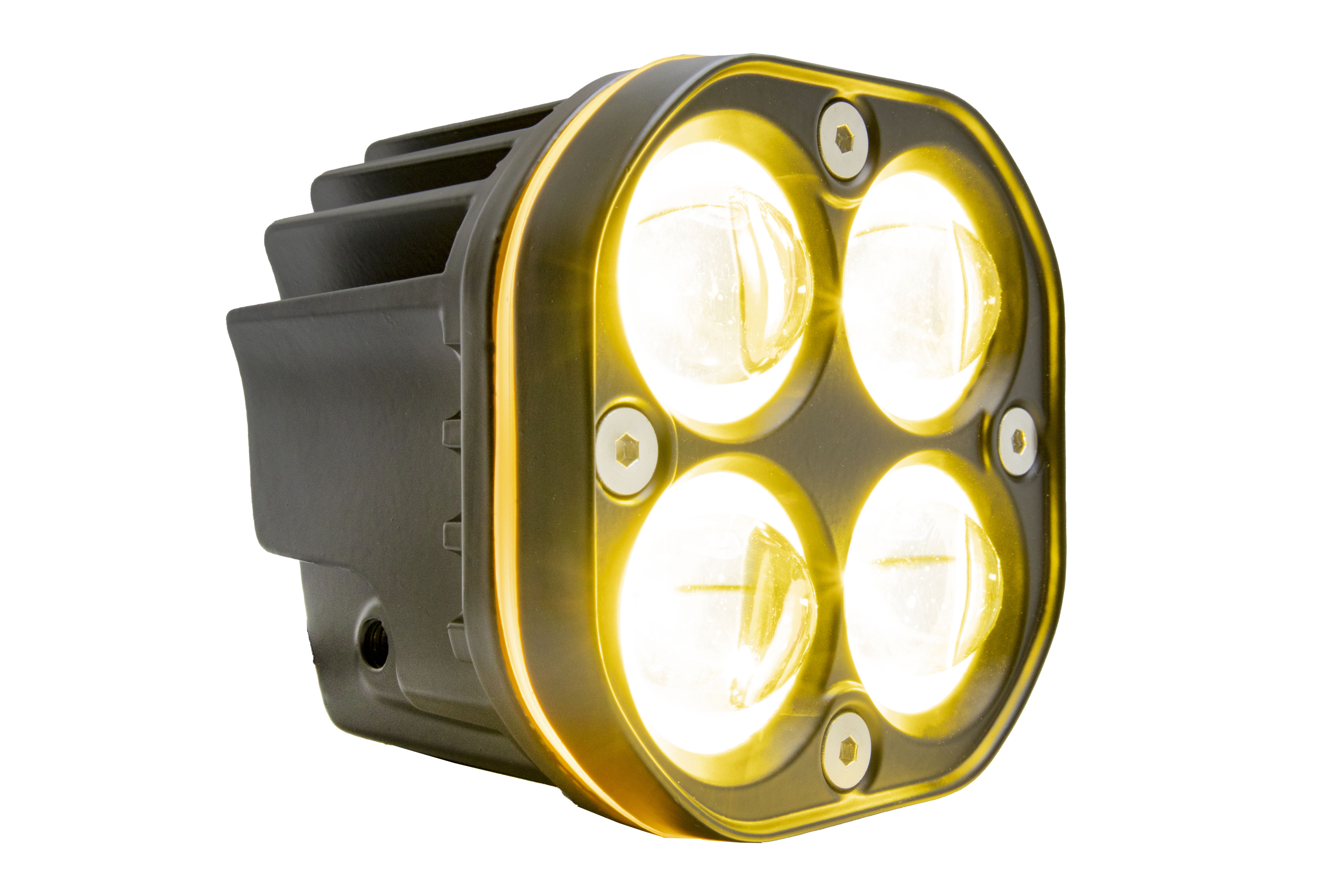 2 Faro 4 Hiper Led Cuadrado 3 Pulgadas 40w Blanco/ambar Fija