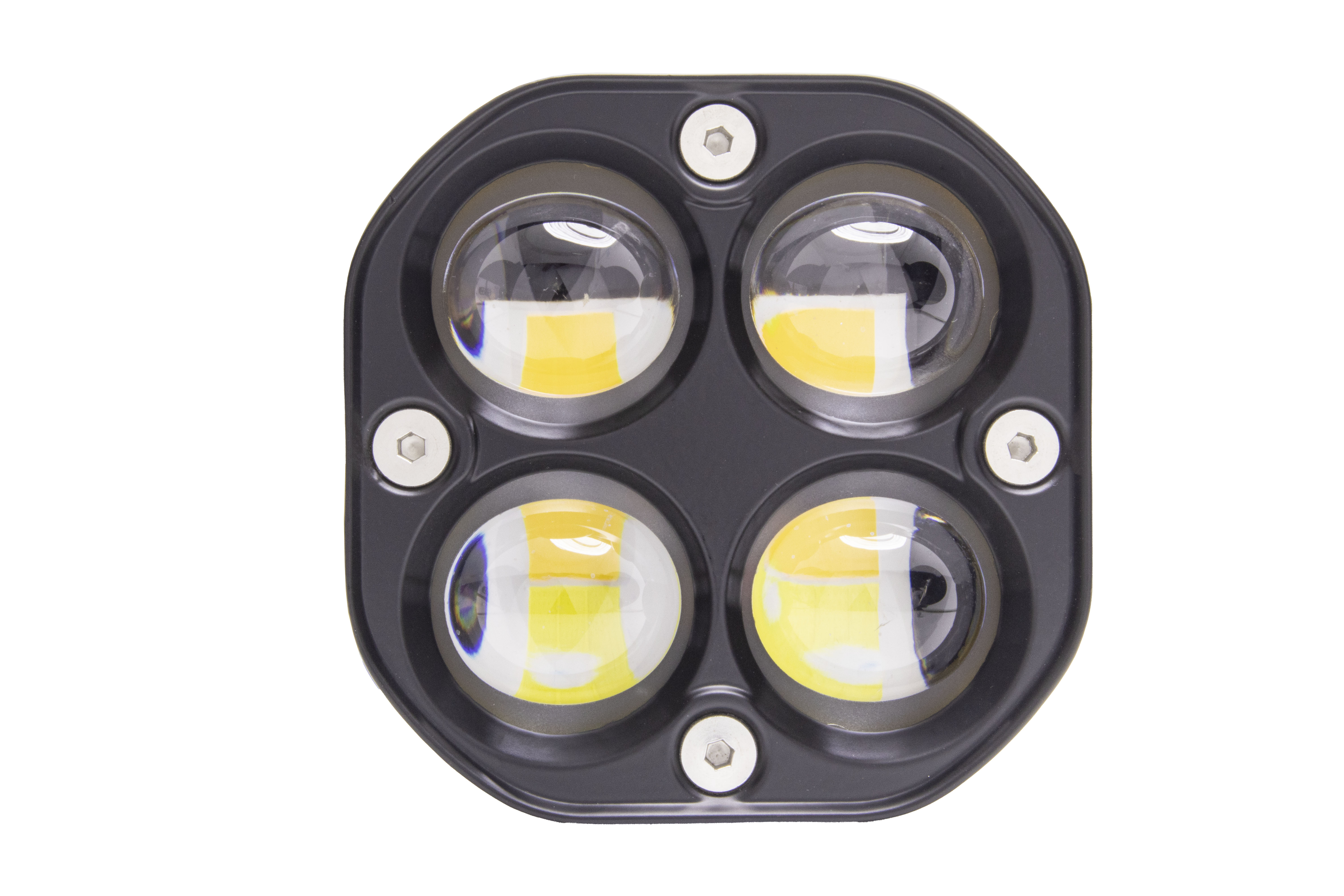 2 Faro 4 Hiper Led Cuadrado 3 Pulgadas 40w Blanco/ambar Fija
