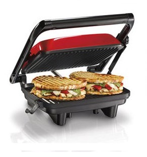 Paninera Parrilla Panini Press Roja Hamilton Beach 25462z