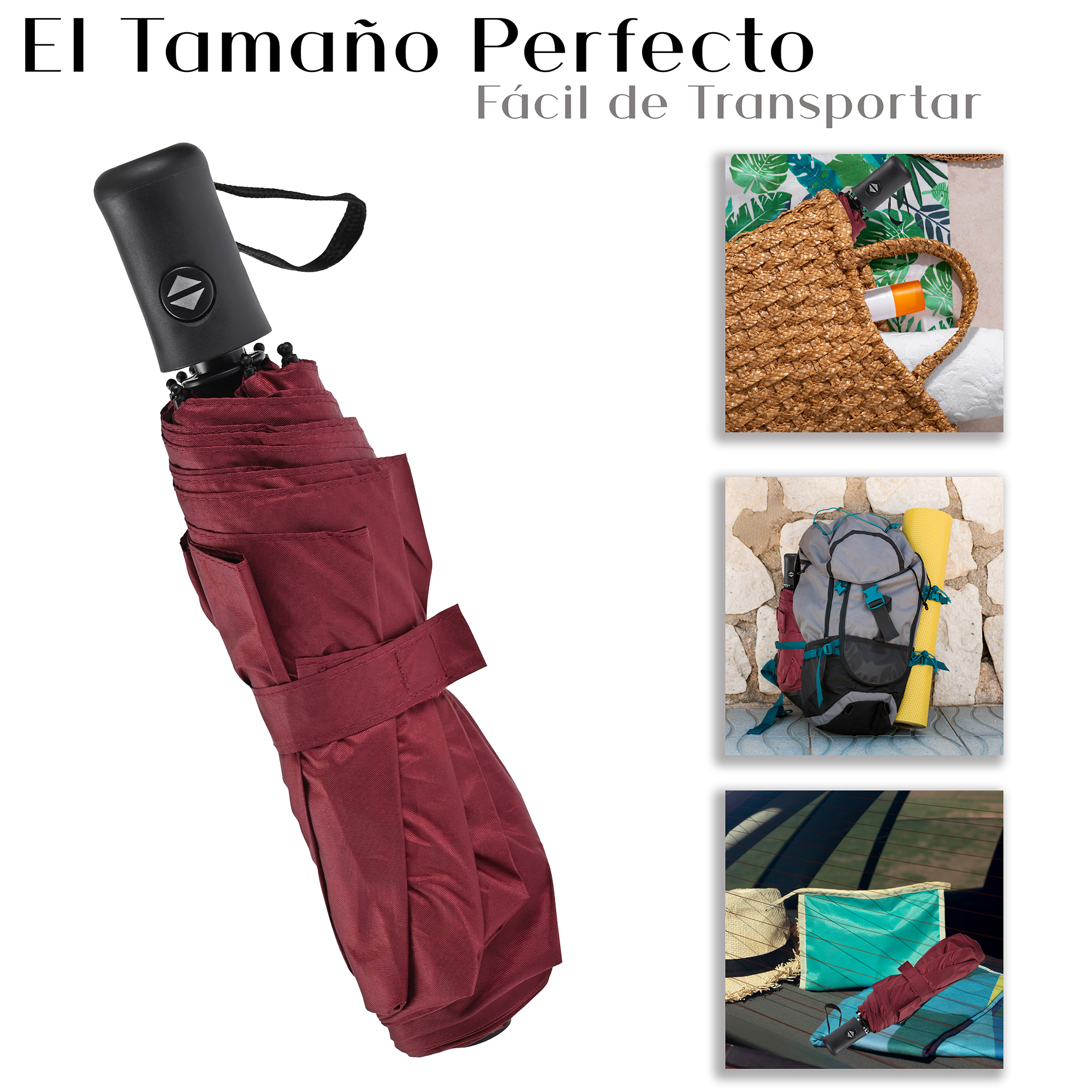Sombrilla Grande de Aluminio Plegable. Automático, Portátil Con Funda Bolsillo Impermeable Para días Soleados o Lluviosos Super Protección Solar UV A Prueba De Viento 99% De Resistencia Colores Elegantes De Moda modelo MA-43