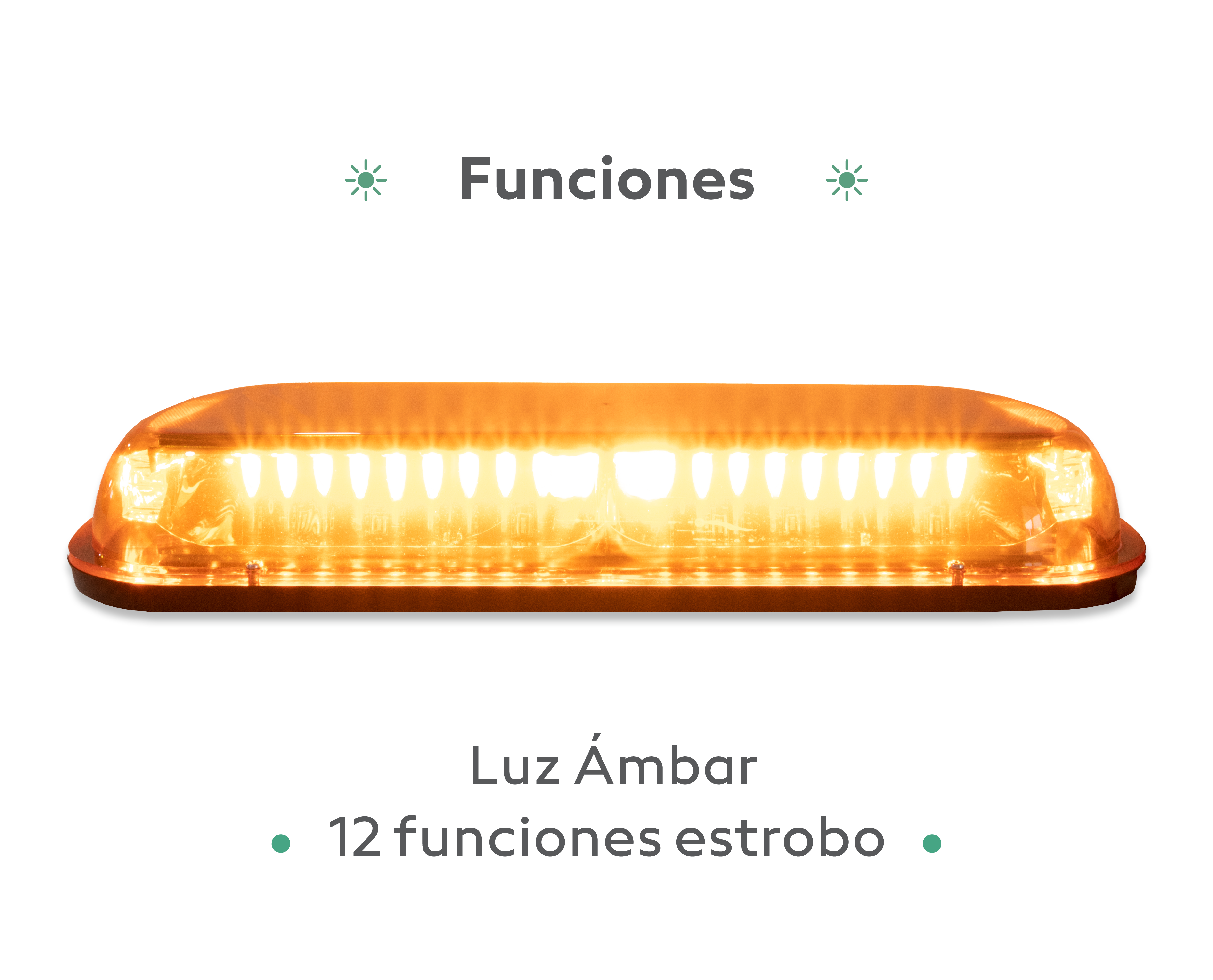 Torreta Led Ambar Tipo Patrulla Codigo 10 Funciones Premium