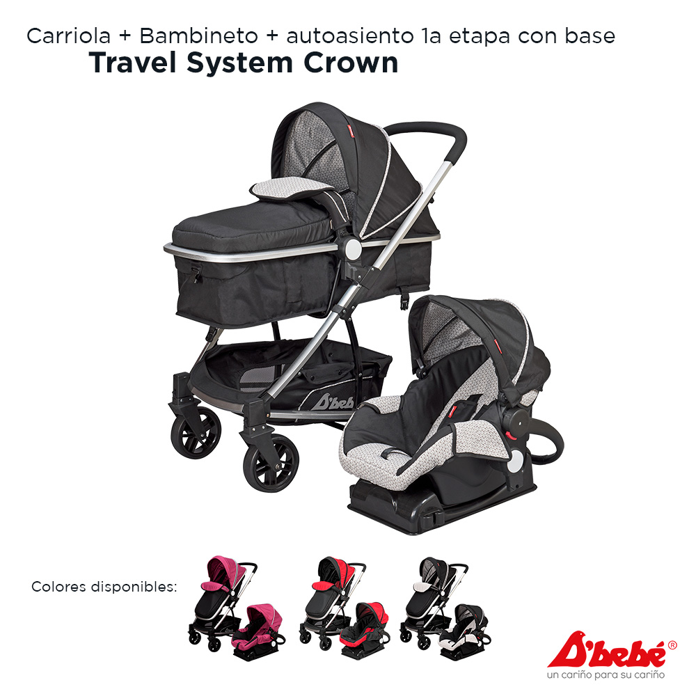 Carriola Sistema de Viaje D'bebé Crown Negra.