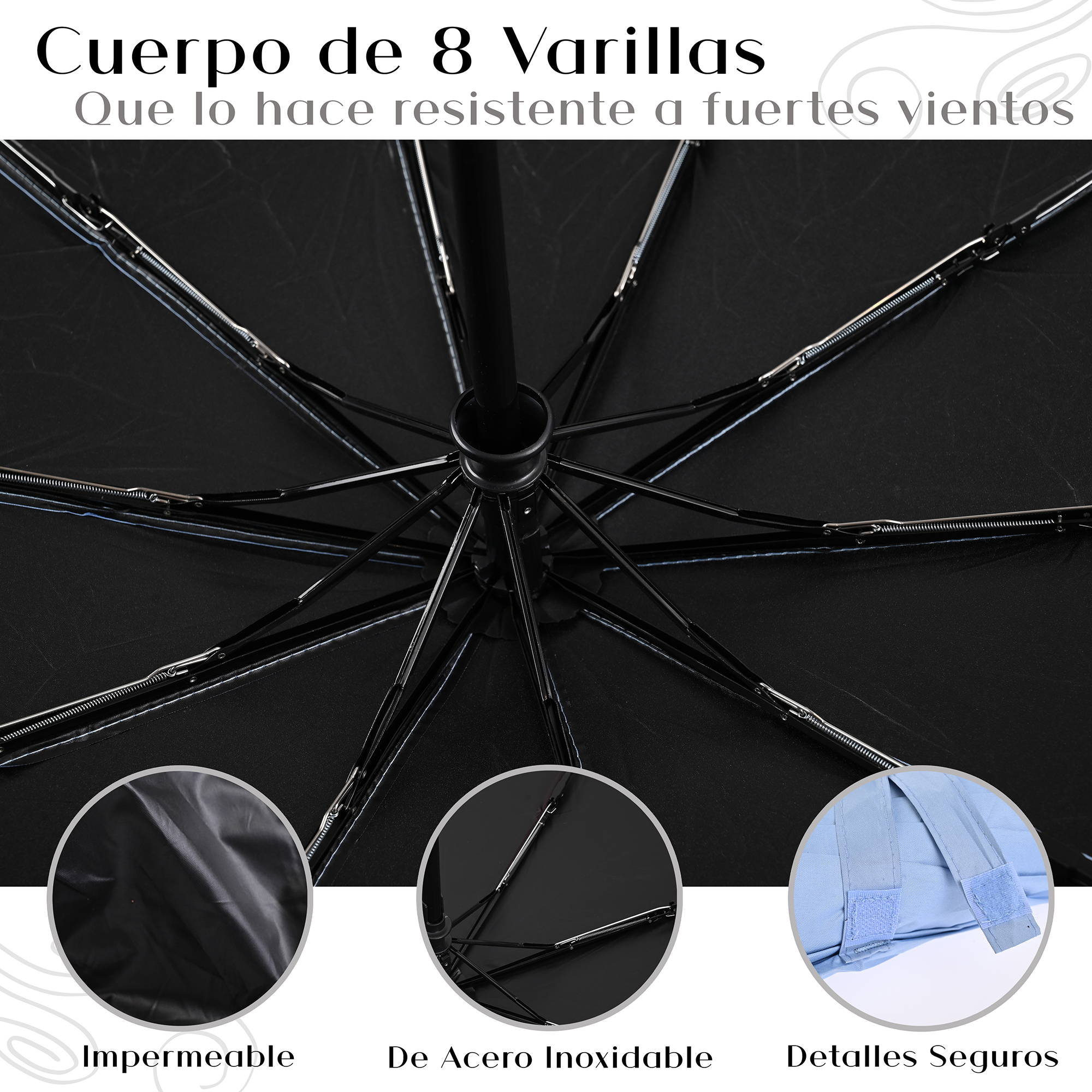 Sombrilla Grande de Aluminio Plegable. Automático, Portátil Con Funda Bolsillo Impermeable Para días Soleados o Lluviosos Super Protección Solar UV A Prueba De Viento 99% De Resistencia Colores Elegantes De Moda modelo MA-43