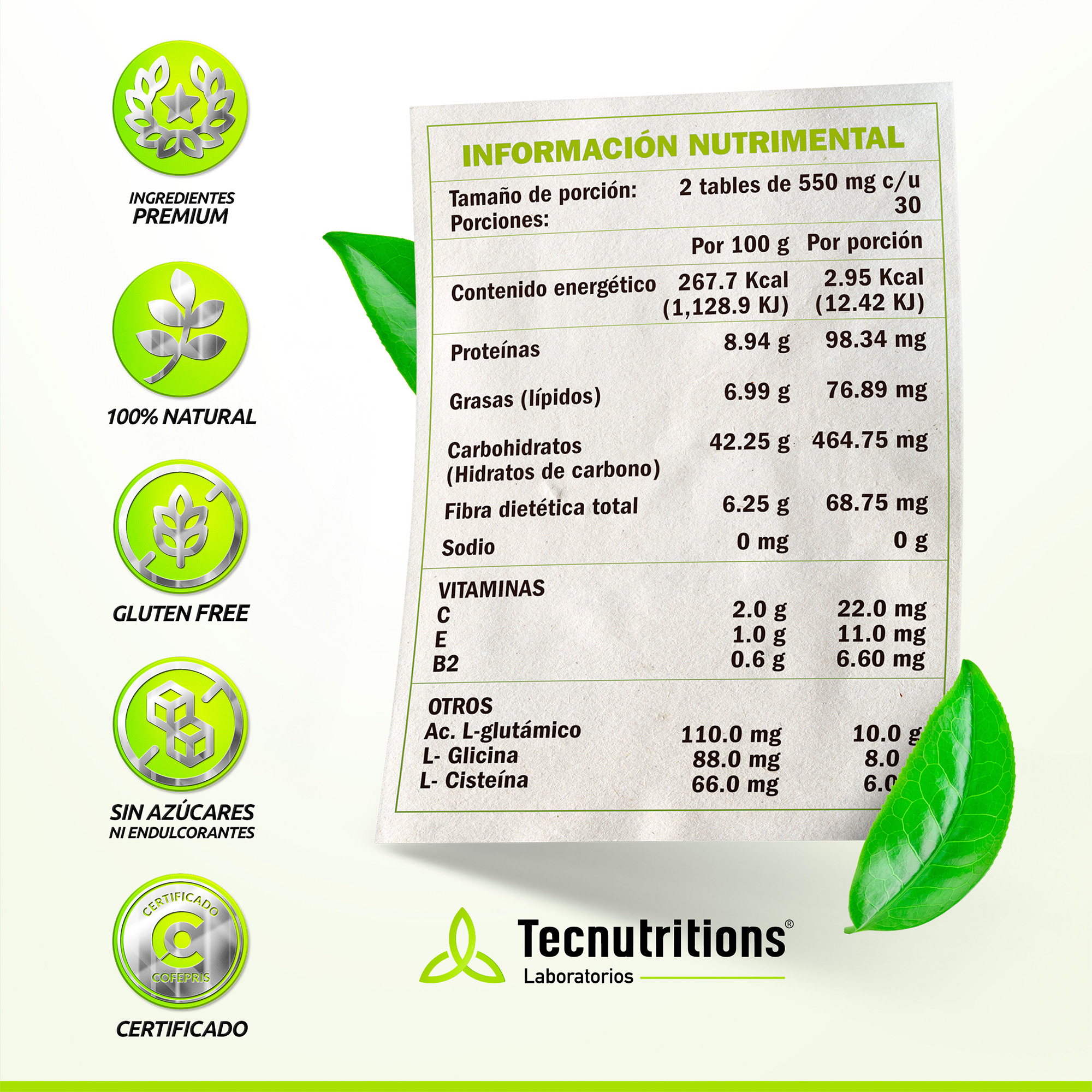 Suplemento Glutatión Gsh Reforzado Tecnutritions® Súper Antioxidante