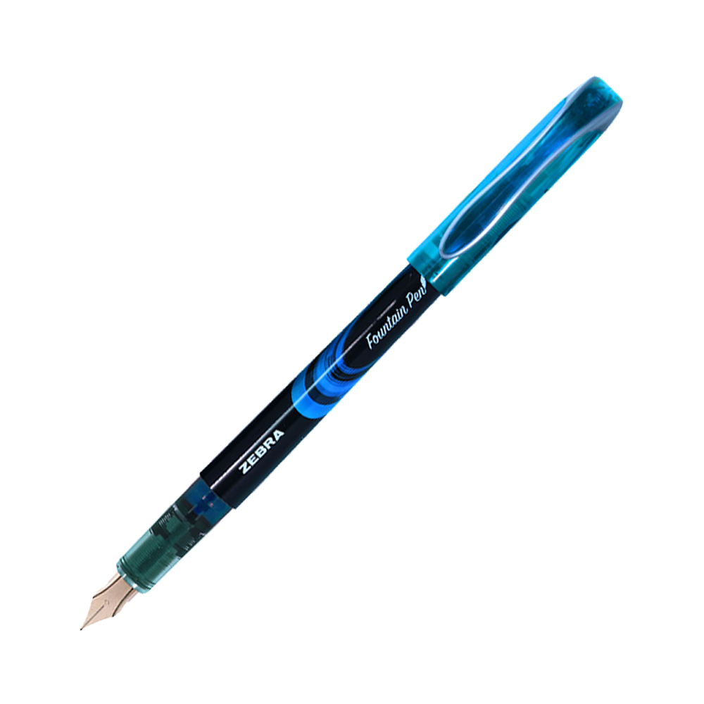 Zebra Pluma Fuente Desechable Z-Fountain Pen Estuche 5 Piezas Multicolor.