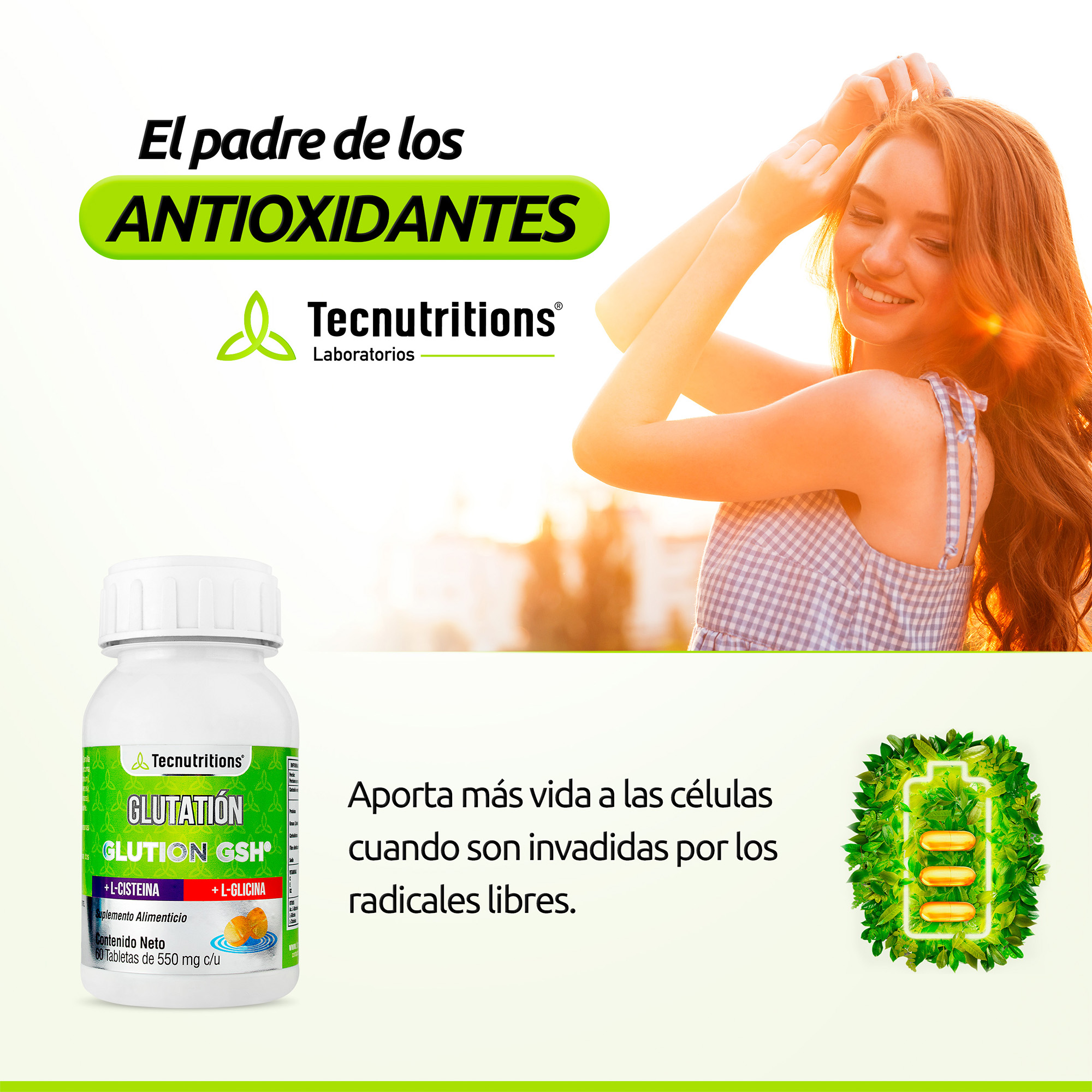 Suplemento Glutatión Gsh Reforzado Tecnutritions® Súper Antioxidante