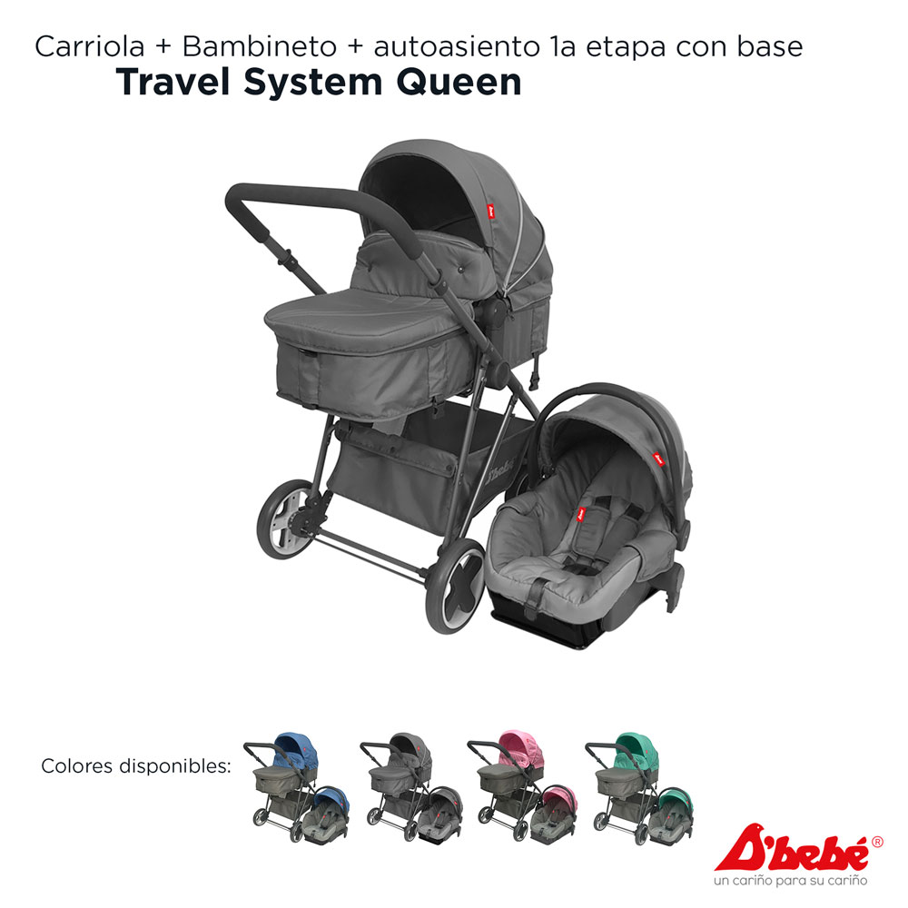 Carriola Sistema de Viaje D'bebé Queen Gris