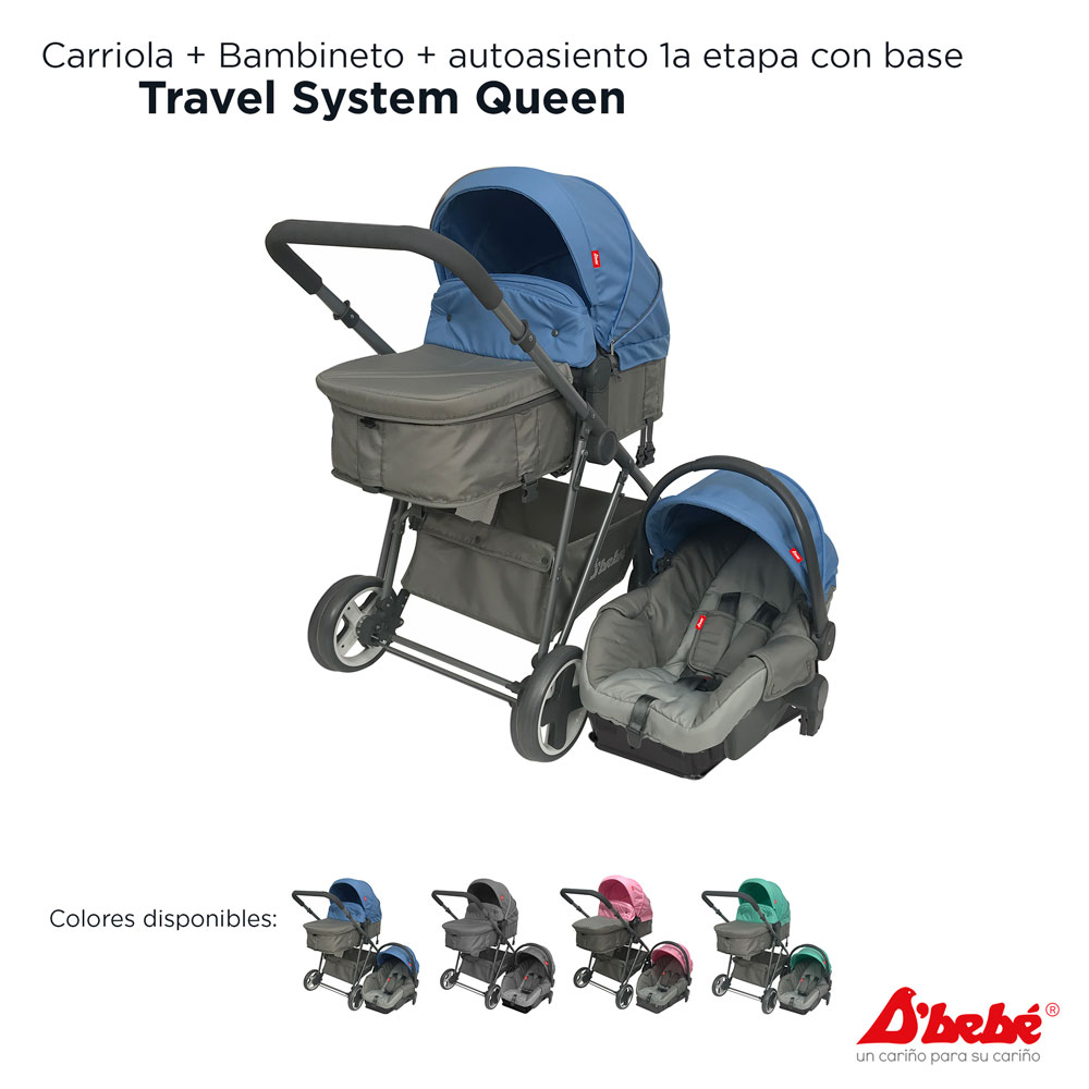 Carriola Sistema de Viaje D'bebé Queen Azul