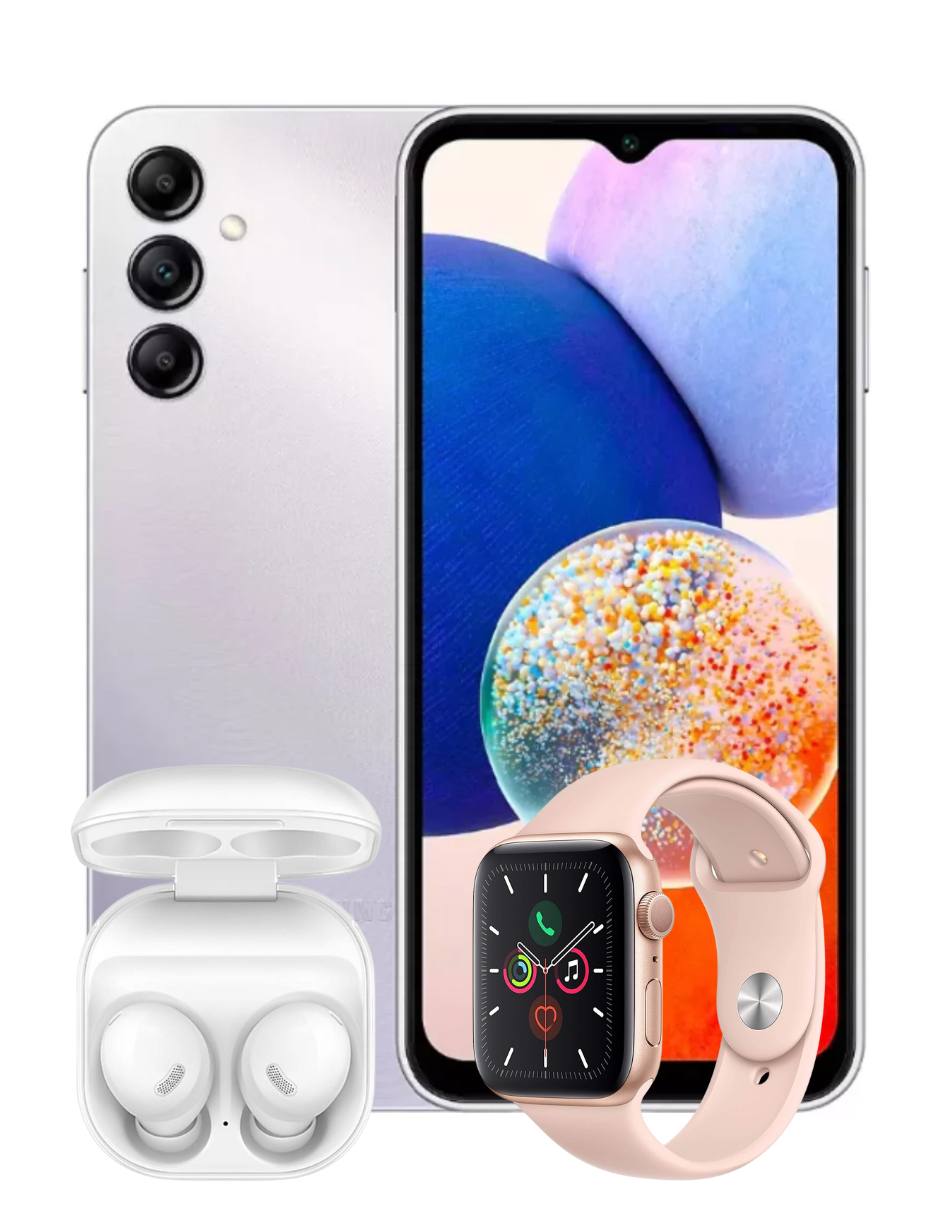 Combo  Samsung Galaxy A14 128GB 4GB Ram (Plata)   Smartwatch   Audifonos Buds Pro 6.