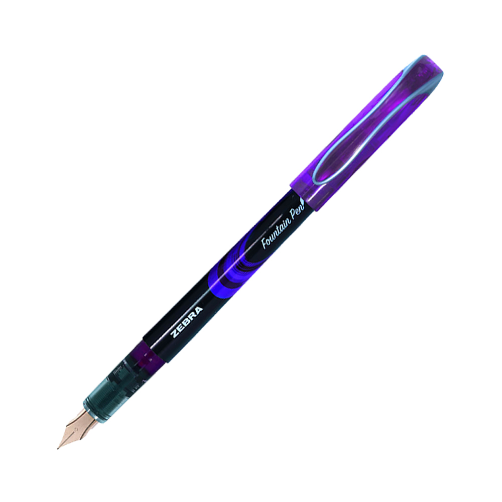 Zebra Pluma Fuente Desechable Z-Fountain Pen Estuche 5 Piezas Multicolor.