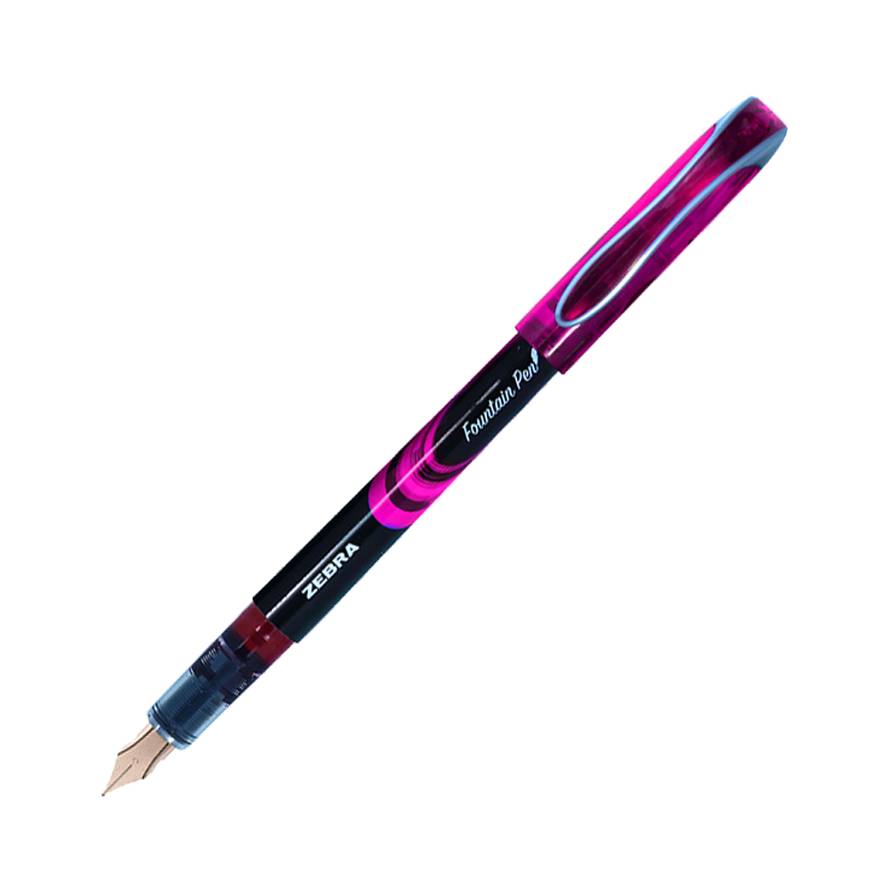 Zebra Pluma Fuente Desechable Z-Fountain Pen Estuche 5 Piezas Multicolor.