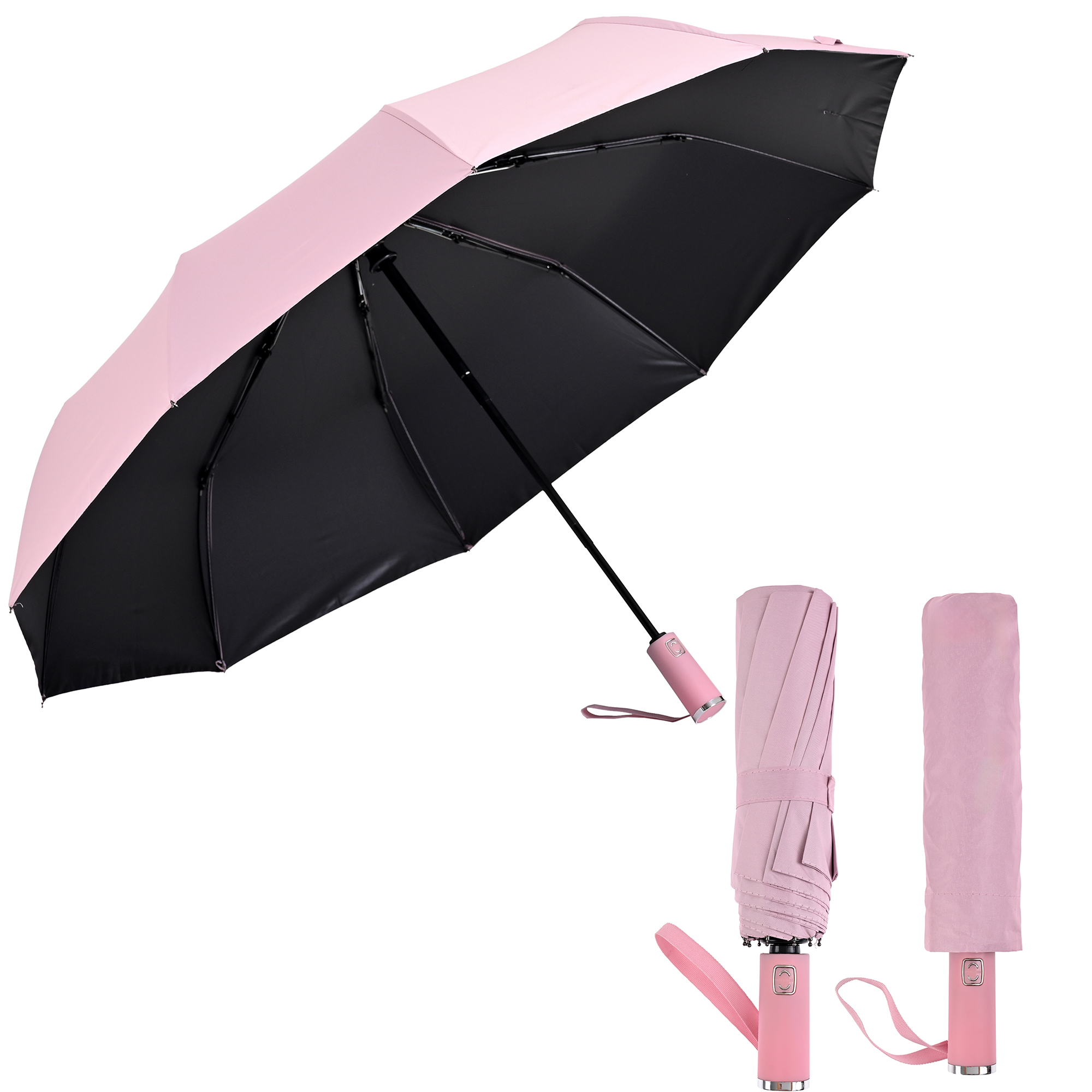 Sombrilla Grande de Aluminio Plegable. Automático, Portátil Con Funda Bolsillo Impermeable Para días Soleados o Lluviosos Super Protección Solar UV A Prueba De Viento 99% De Resistencia Colores Elegantes De Moda modelo MA-43