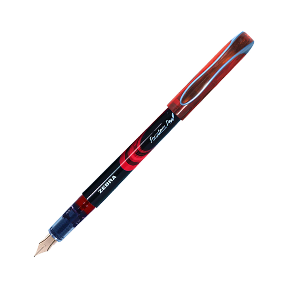 Zebra Pluma Fuente Desechable Z-Fountain Pen Estuche 5 Piezas Multicolor.