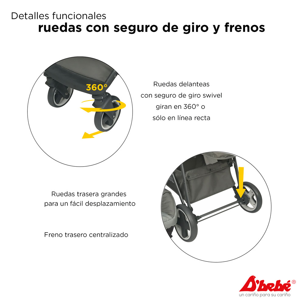 Carriola Sistema de Viaje D'bebé Queen Gris