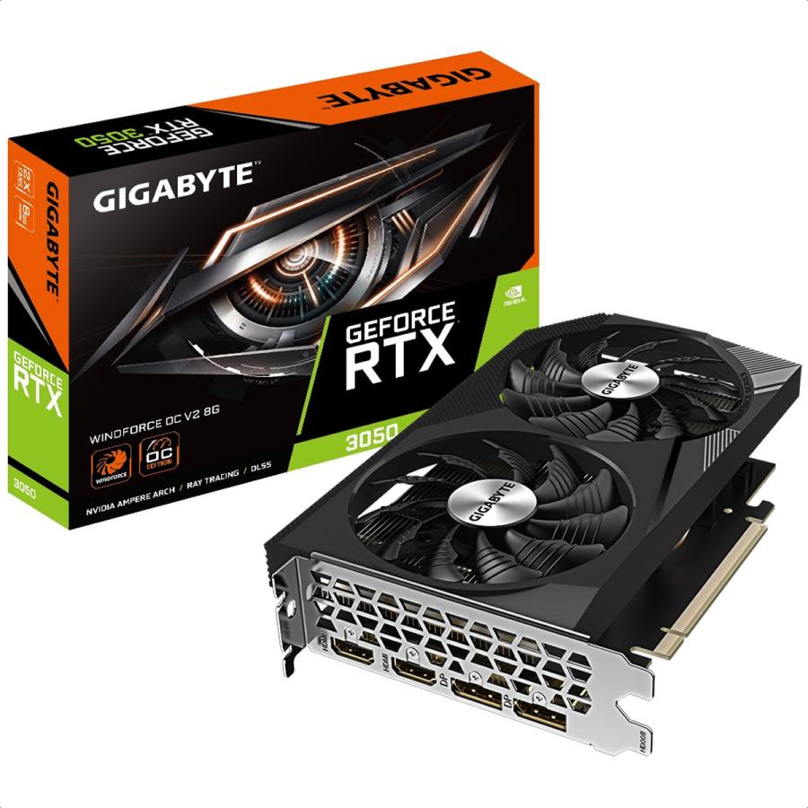 Tarjeta De Video Nvidia GIGABYTE RTX 3050 WINDFORCE OC V2 8G GeForce 8GB GDDR6 GV-N3050WF2OCV2-8GD