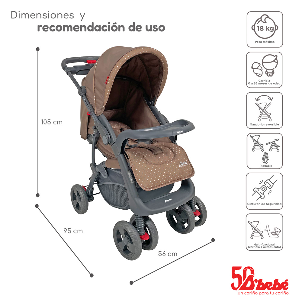 Carriola Sistema de Viaje D'bebé Aventura Khaki