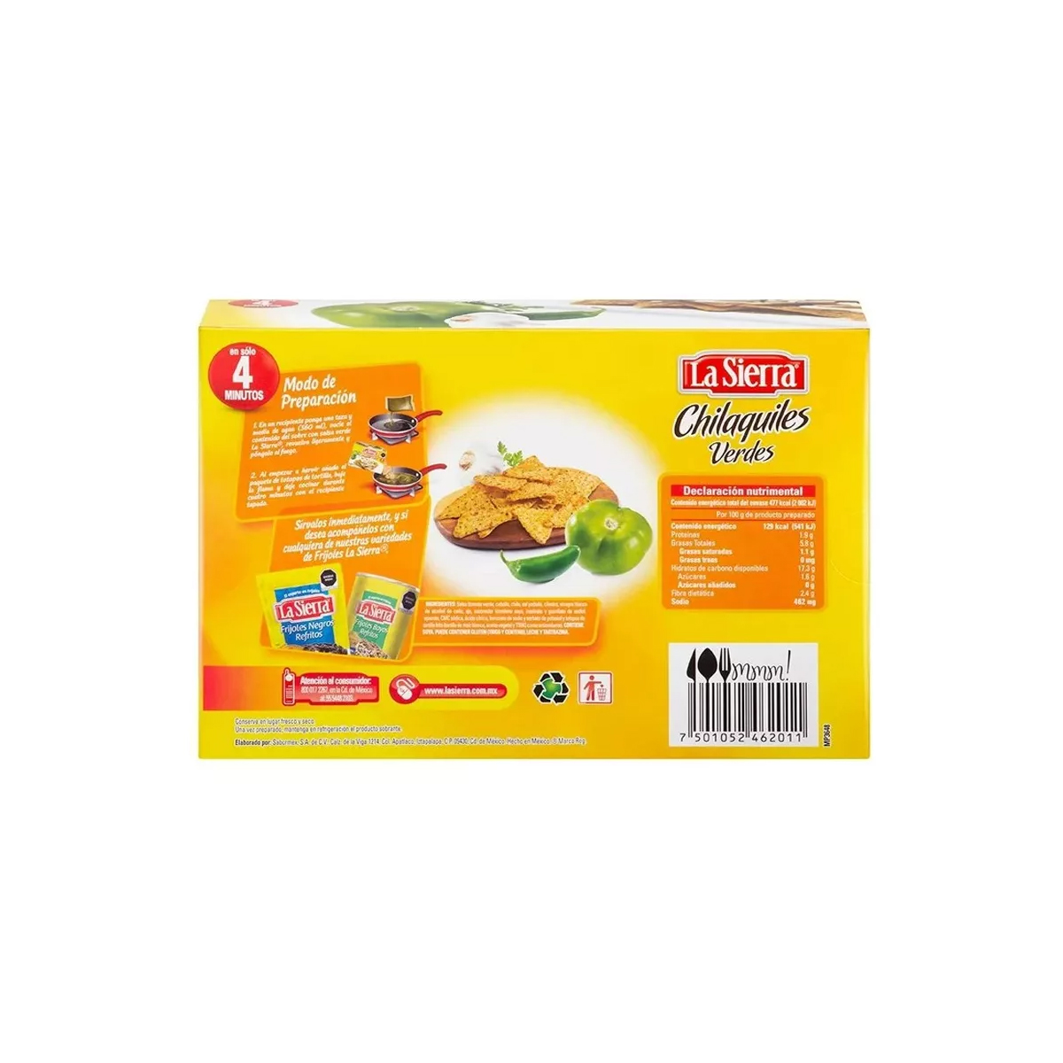 2 Cajas Chilaquiles La Sierra con Salsa Verde de 370 g c/u