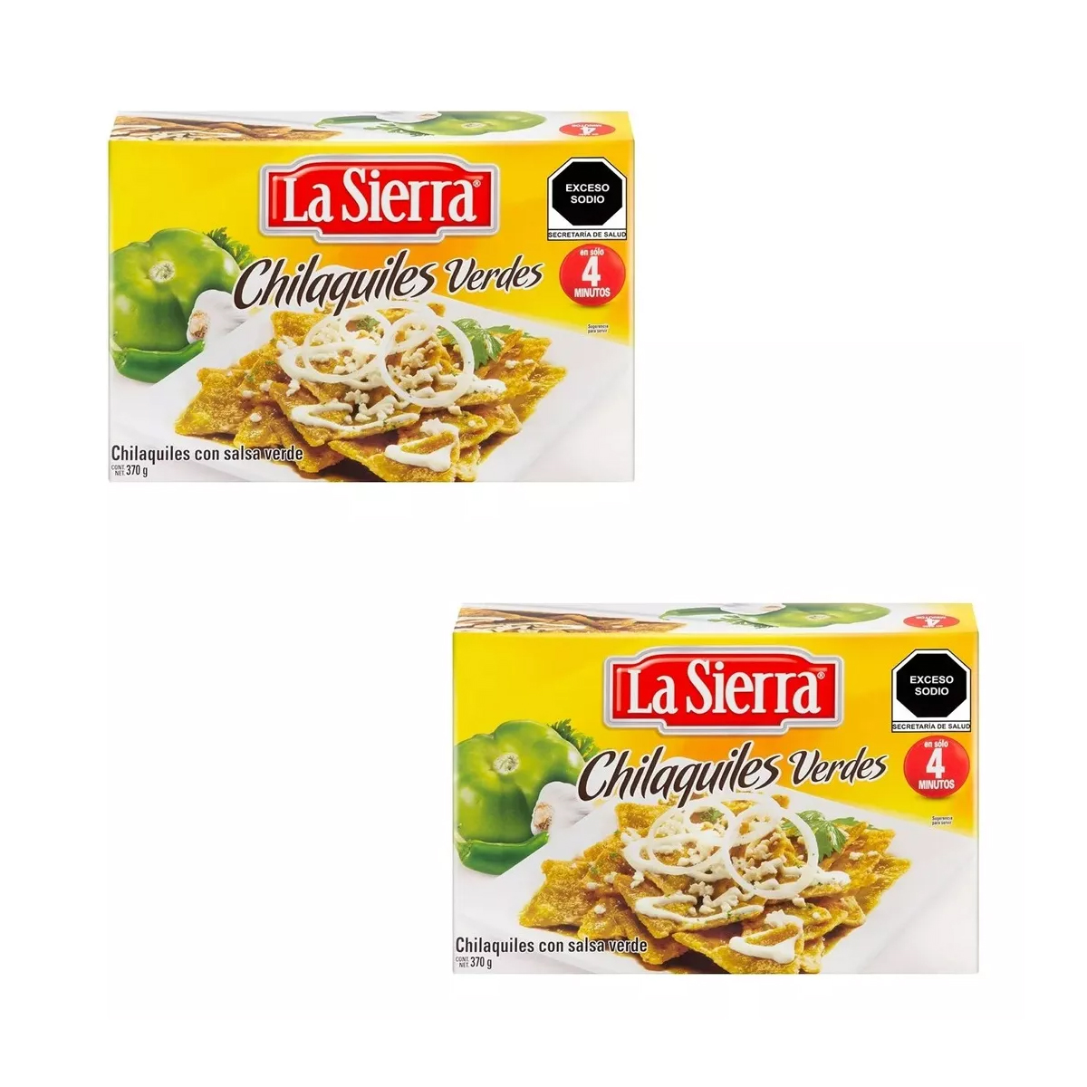 2 Cajas Chilaquiles La Sierra con Salsa Verde de 370 g c/u