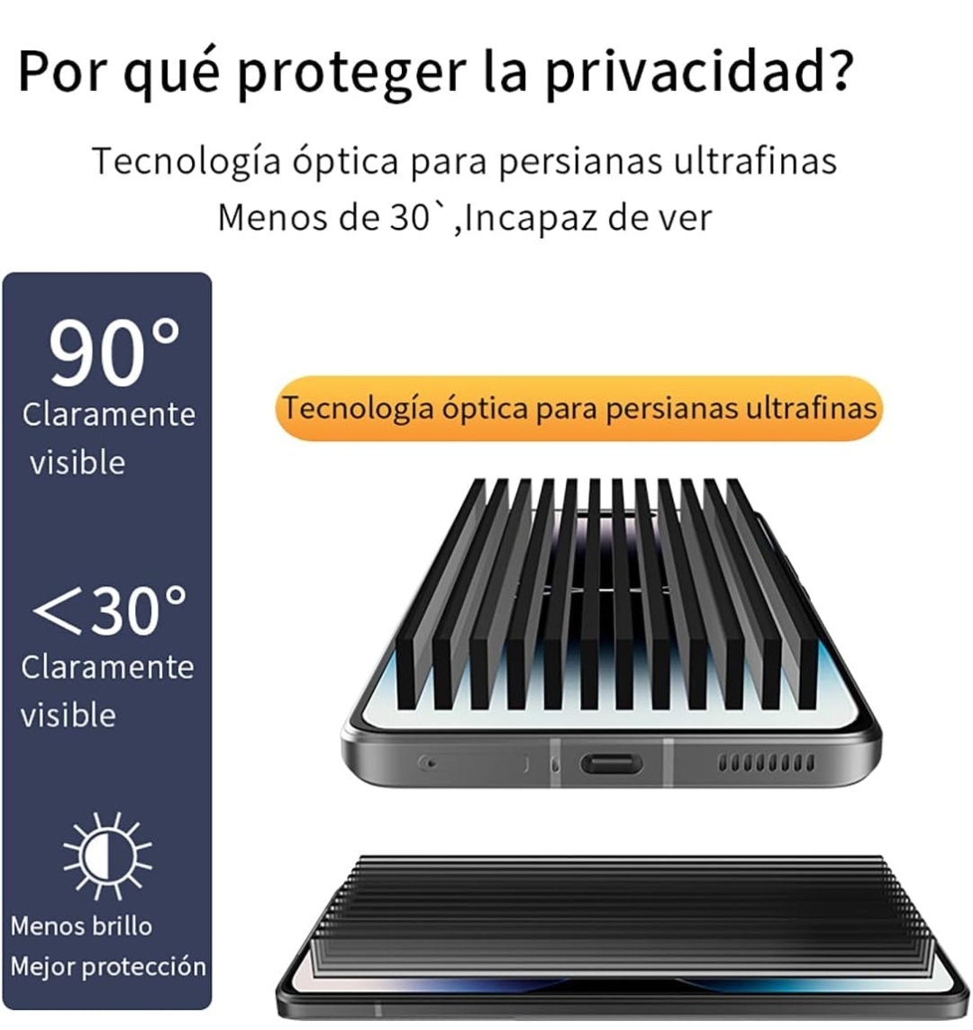 Mica de Hidrogel de Privacidad para iPhone 15 - Anti-Huellas y Anti-Espía