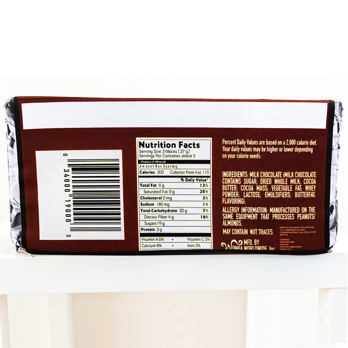 Almohada Cojin Memory Foam Gigante Chocolate 3D