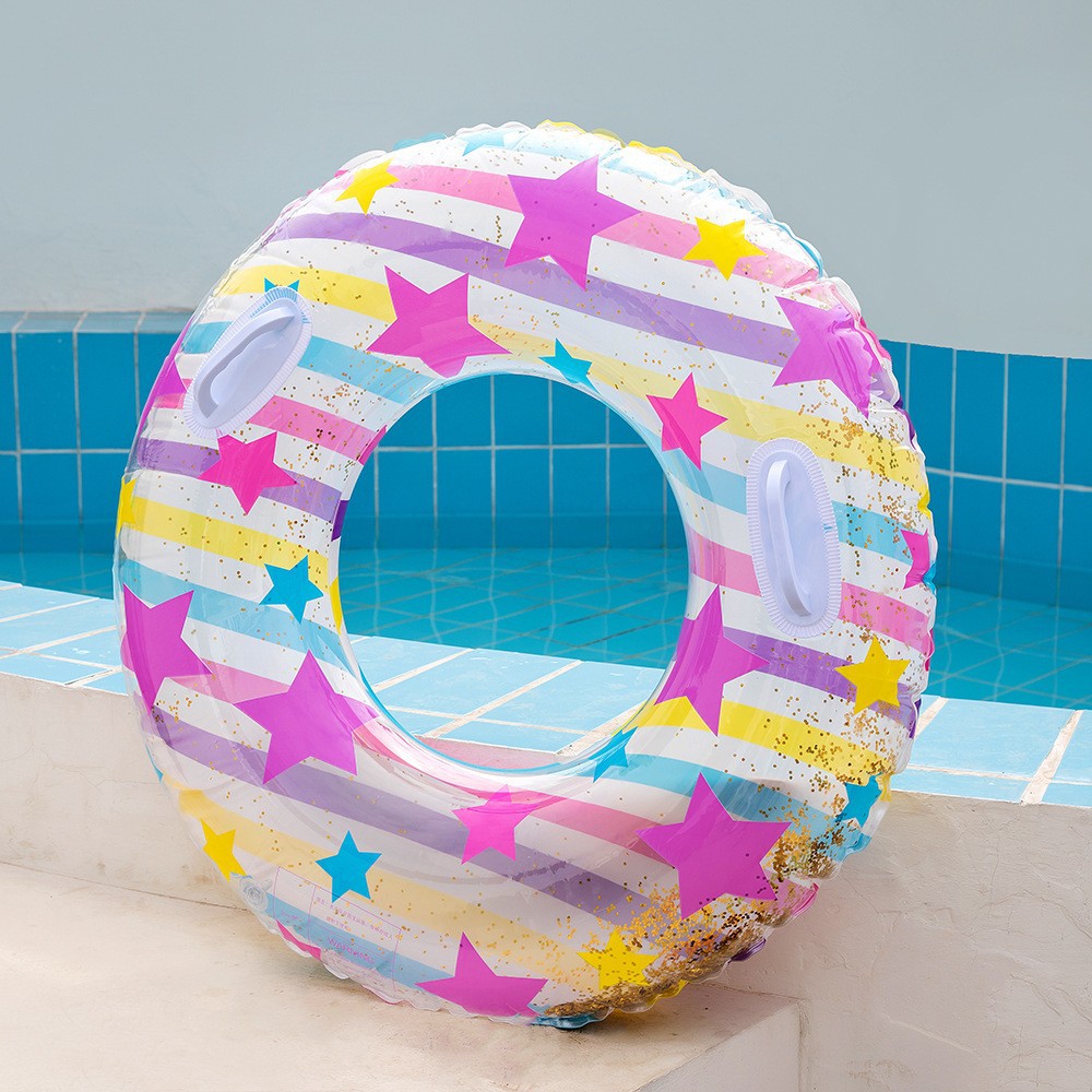 Salvavidas Inflable para Niñas, Juguete de Alberca Estrellas 74 cm - Rosa.