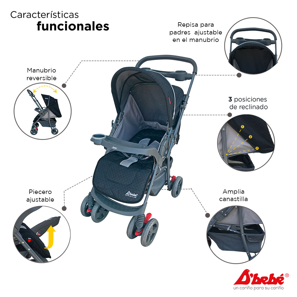 Carriola Sistema de Viaje D'bebé Star Baby Negra